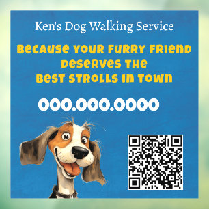 Cute Dog Walking Window Cling