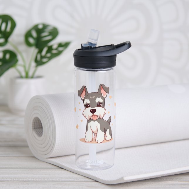 Cute Dog  Water Bottle (Yoga (Rotated))