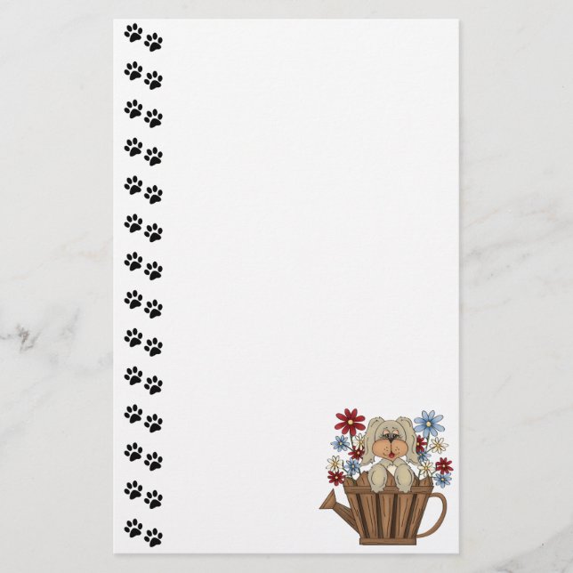 Cute Dog Watering Can  Stationery (Front)