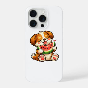 Cute Dog Watermelon iPhone 15 Pro Case