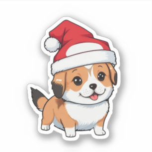 Cute Dog Wearing Christmas Hat