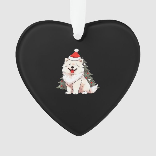 Cute Dog wearing Santa hat and Christmas tree Clas (devant)