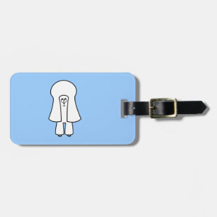 Cute Dog. White Toy Poodle / Miniature Poodle. Luggage Tag