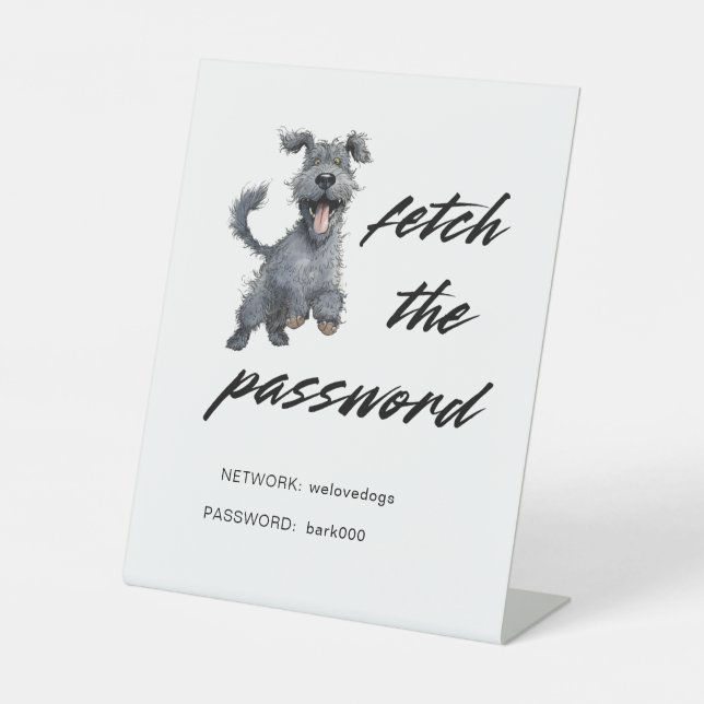Cute Dog WiFi Internet Pedestal Sign (Front)