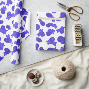 Cute dog winter solstice holiday wrapping paper