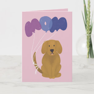Cute Dog with Balloons Mother's Day Greeting Card