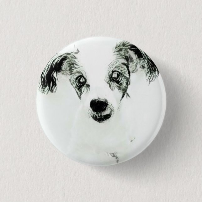 Cute Dog with Big Ears Button (Front)