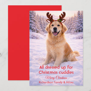 Cute Dog with Christmas Funny Quote   Holiday Card