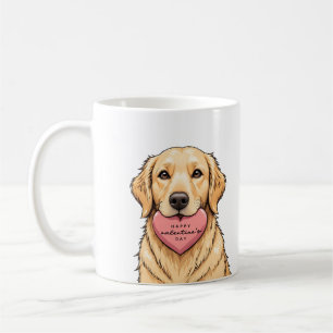 Cute Dog with Heart Happy Valentine's Day Coffee Mug