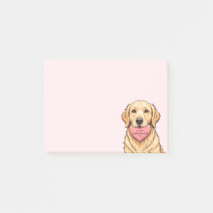 Cute Dog with Heart Happy Valentine's Day Post-it Notes