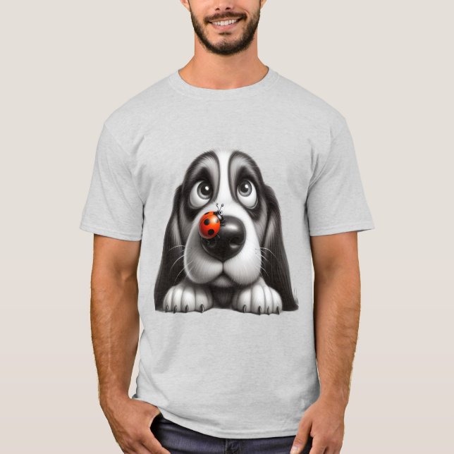 Cute dog with ladybug T-Shirt (Front)