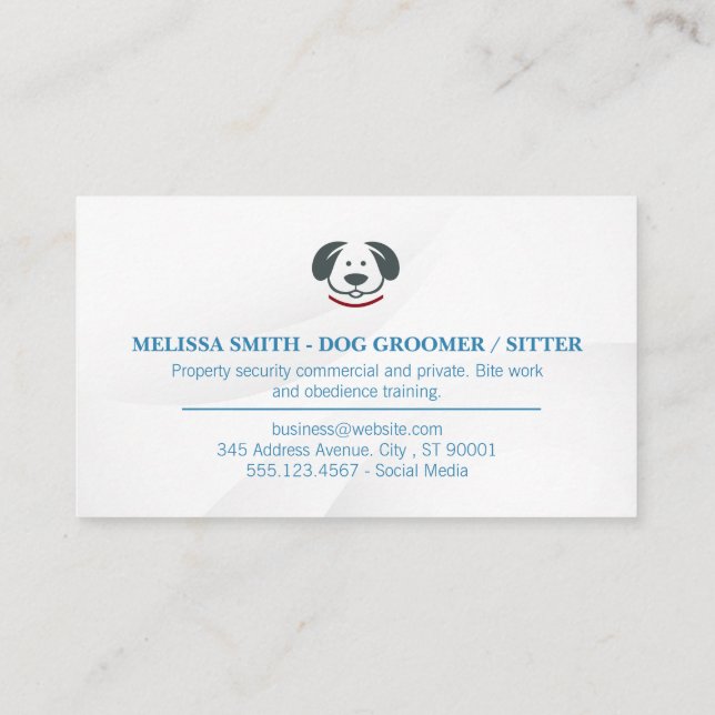 Cute Doggie Icon Business Card (Back)