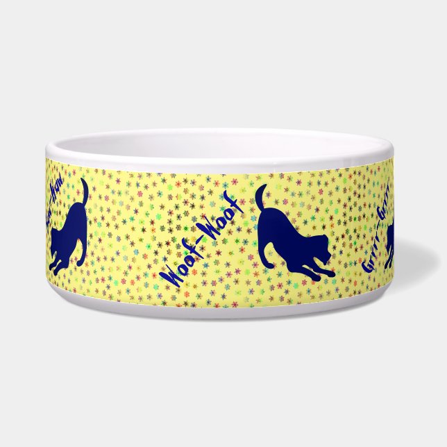 Cute Doggy Pet - Snowflakes Bowl (Left)