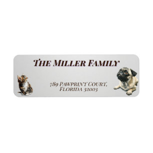 Cute dogs and cats look up Personalized
