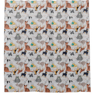 Cute Dogs And Cats Pattern Design
