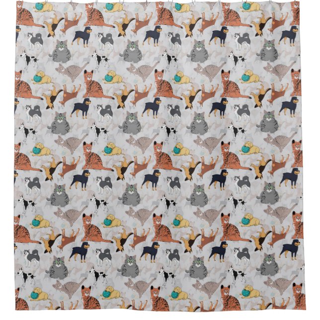 Cute Dogs And Cats Pattern Design (Front)
