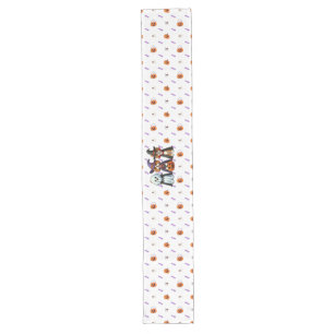 Cute Dogs as ghost, witch, & vampire Long Table Runner