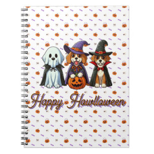 Cute Dogs as ghost, witch, & vampire  Notebook