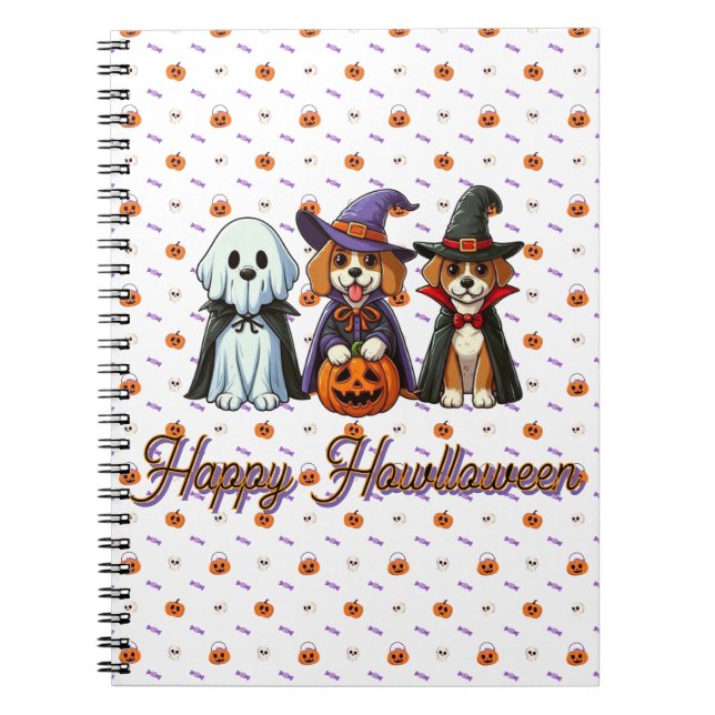 Cute Dogs as ghost, witch, & vampire  Notebook (Front)