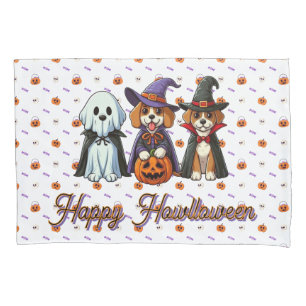 Cute Dogs as ghost, witch, & vampire Pillowcase