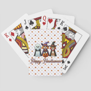 Cute Dogs as ghost, witch, & vampire Playing Cards