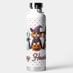 Cute Dogs as ghost, witch, & vampire Water Bottle