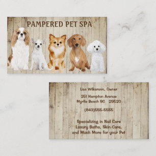 Cute Dogs at Fence Pet Groomer Business Card