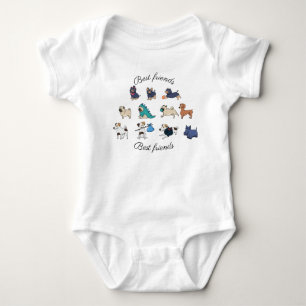 Cute dogs baby bodysuit