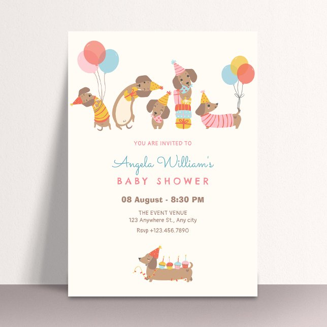 Cute dogs baby shower invitation (Creator Uploaded)