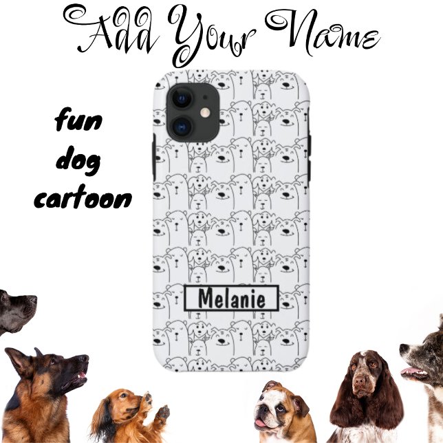 Cute Dogs Cartoon Name Case-Mate iPhone Case (Creator Uploaded)