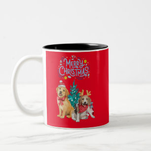 Cute dogs christmas   Two-Tone coffee mug
