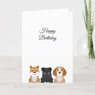 Cute dogs design birthday card