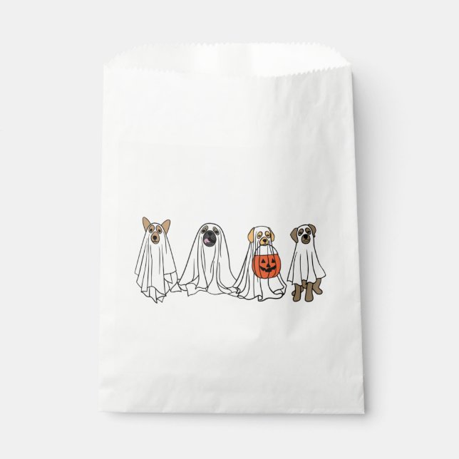 Cute dogs dog puppy Halloween ghost dog owner spoo Favour Bag (Front)