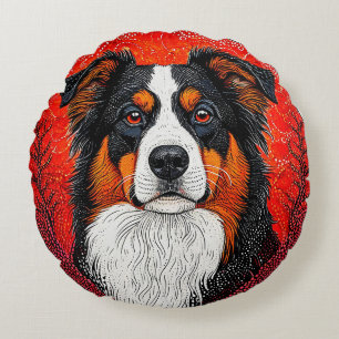 Cute Dog's face Round Pillow