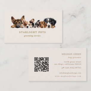 Cute Dogs Grooming Service Business Card