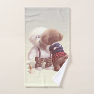 Cute Dogs Hugging Bath Towel Set