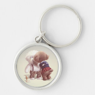 Cute Dogs Hugging Keychain