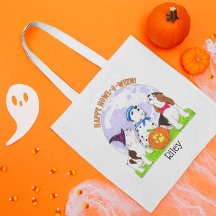 Cute Dogs in Costume Custom Halloween Treat Bag