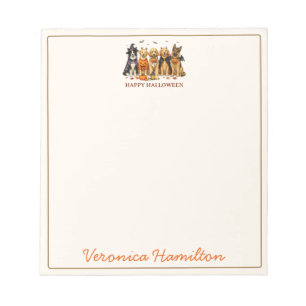 Cute Dogs in Costumes Halloween Notepad