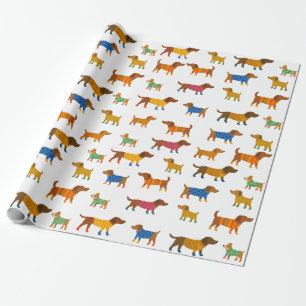 Cute Dogs in Sweaters Wrapping Paper