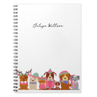 cute dogs in the winter name  notebook