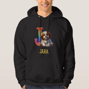 Cute Dogs Letter Jara Name Rainbow Dog Hoodie