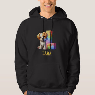 Cute Dogs Letter Lara Name Rainbow Dog Hoodie