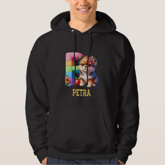 Cute Dogs Letter Petra Name Rainbow Dog Hoodie