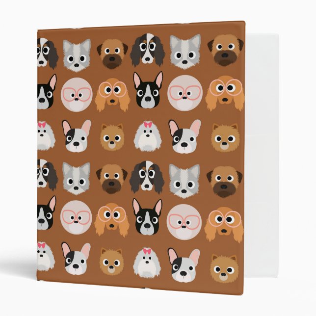 Cute Dogs on Brown Binder (Front/Inside)