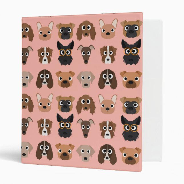 Cute Dogs on Pink Binder (Front/Inside)