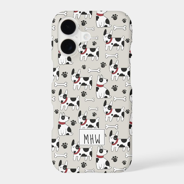 Cute Dogs Pattern custom monogram phone cases (Back)