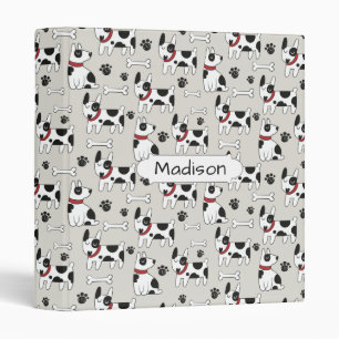 Cute Dogs Pattern custom name binders