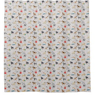 Cute Dogs Pattern Design White