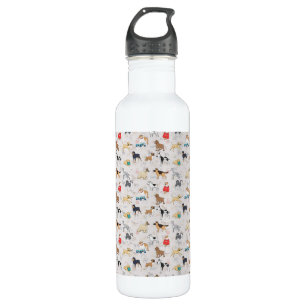 Cute Dogs Pattern Design White 710 Ml Water Bottle